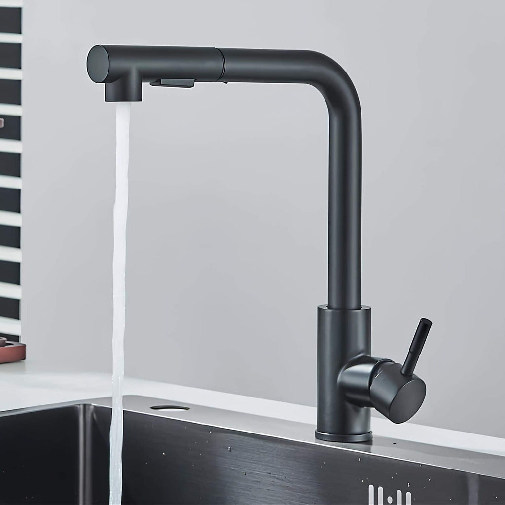Robinet évier douchette rétractable noir inox L'art du robinet