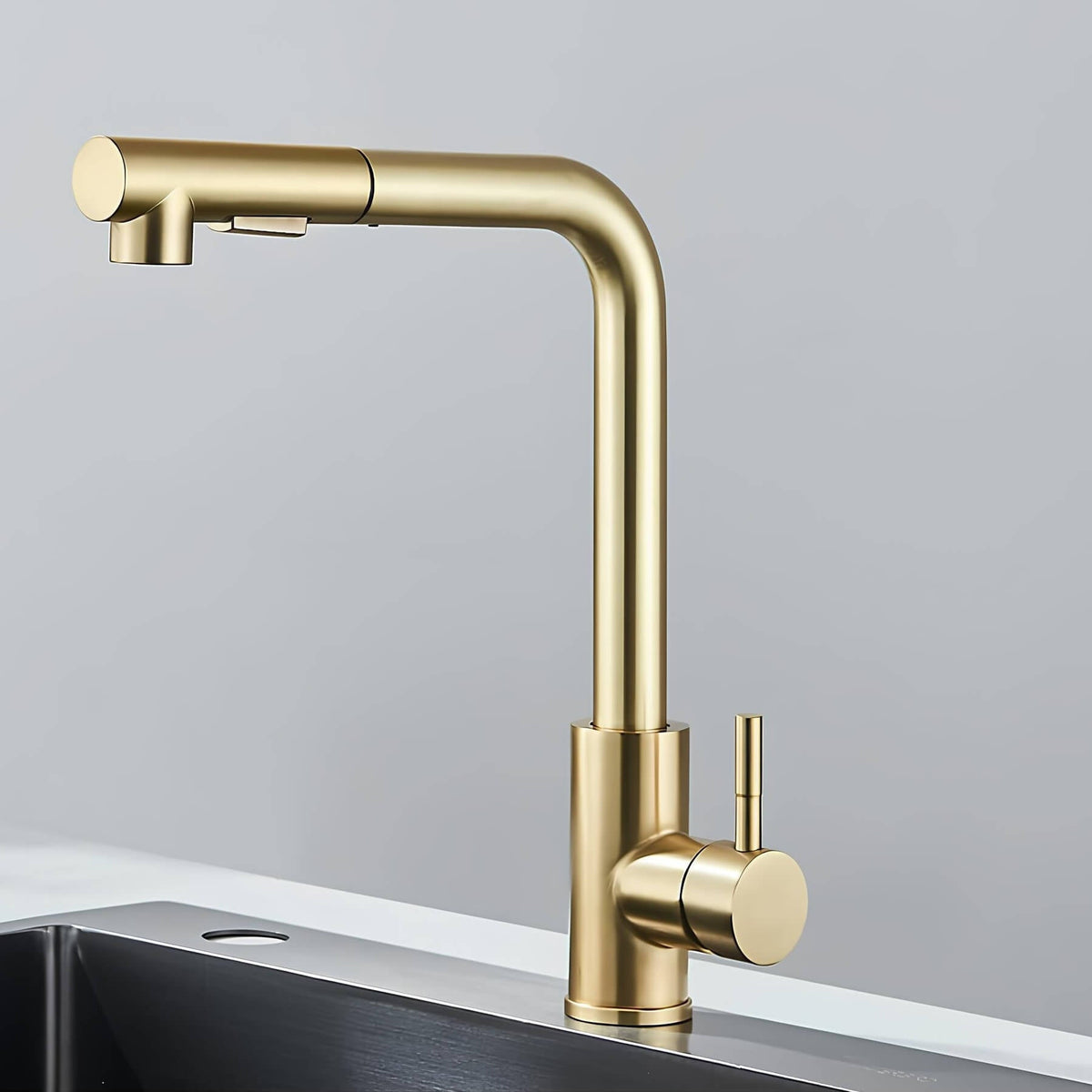 Robinet évier douchette rétractable noir inox L'art du robinet
