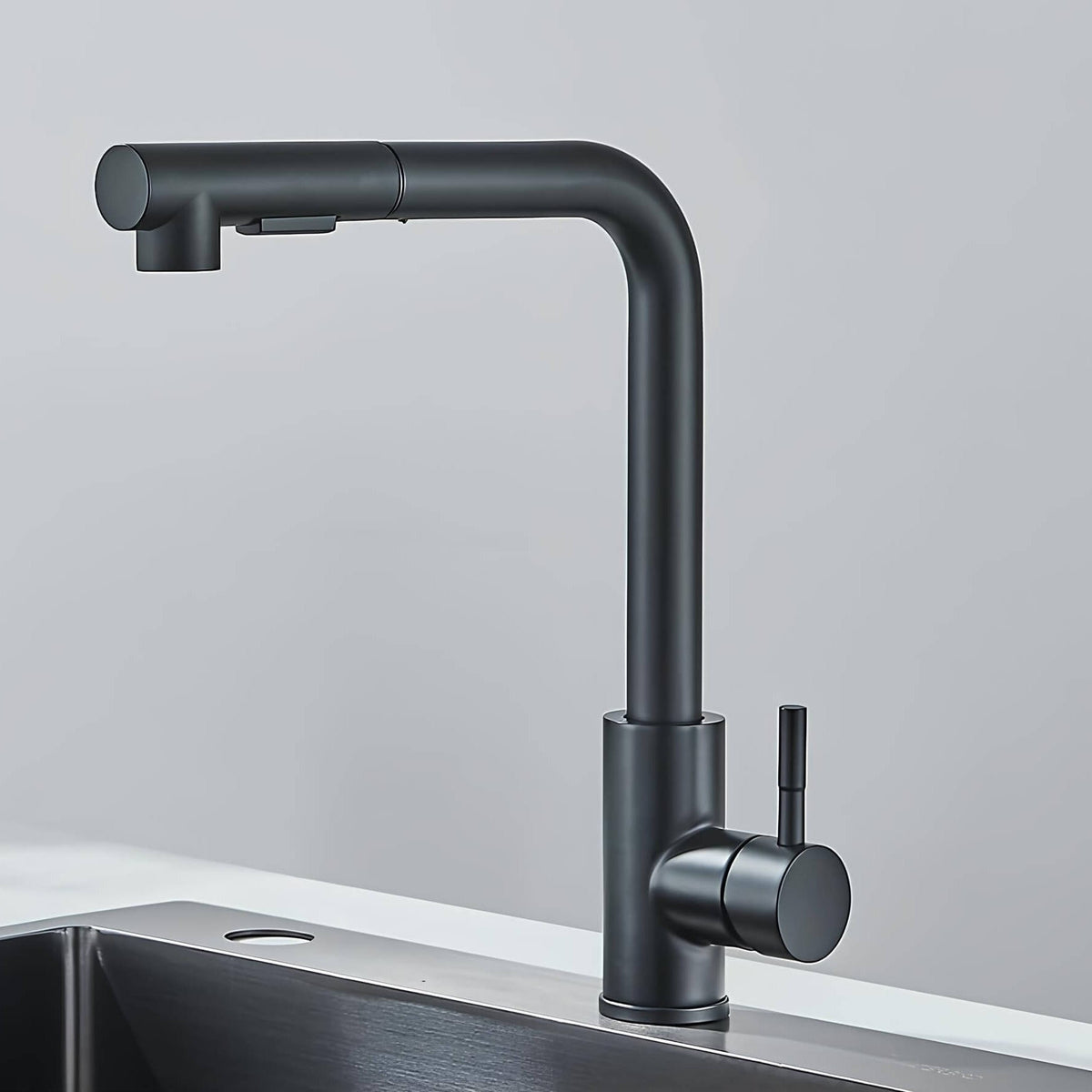 Robinet évier douchette rétractable noir inox L'art du robinet