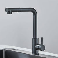 Robinet évier douchette rétractable noir inox L'art du robinet
