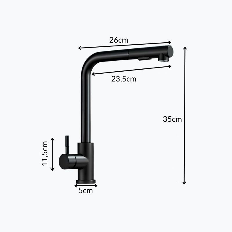 Robinet évier douchette rétractable noir inox L'art du robinet