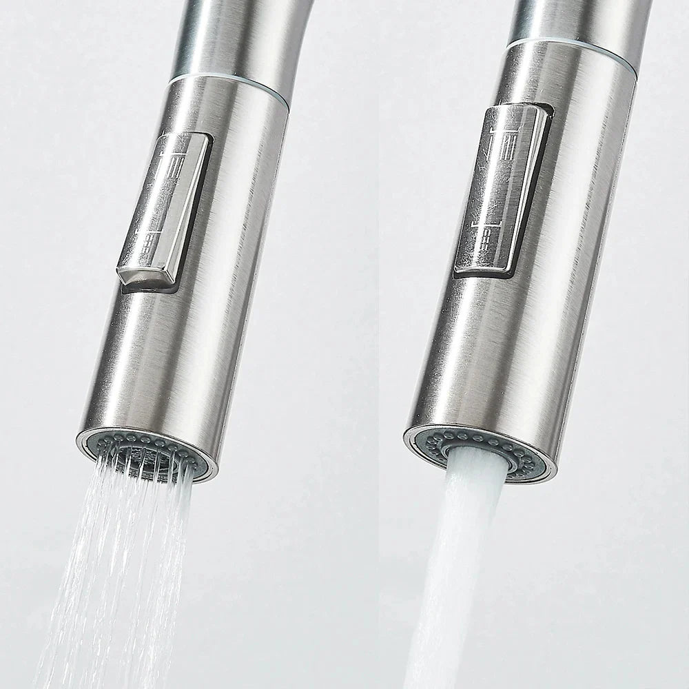 Robinet évier extractible monotrou acier inoxydable L'art du robinet