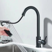 Robinet évier extractible monotrou acier inoxydable L'art du robinet