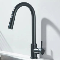 Robinet évier extractible monotrou acier inoxydable L'art du robinet