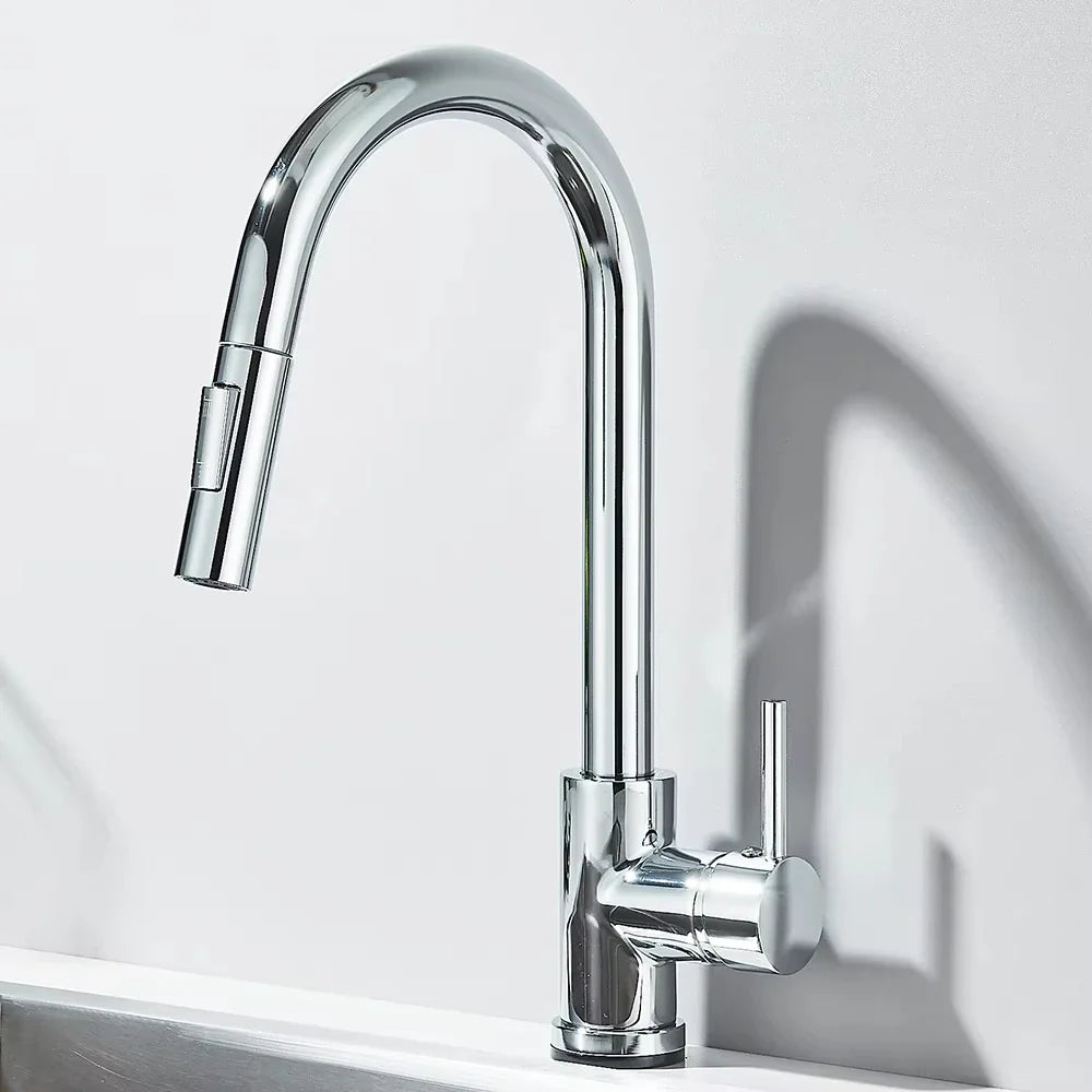 Robinet évier extractible monotrou acier inoxydable L'art du robinet