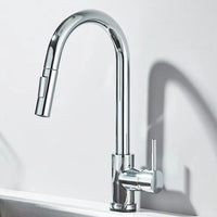 Robinet évier extractible monotrou acier inoxydable L'art du robinet