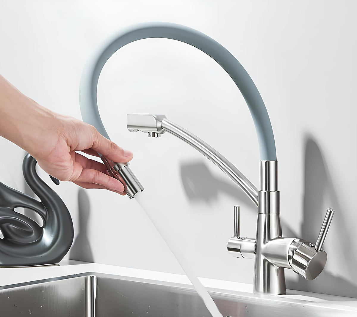Robinet évier filtrant 3 en 1 avec rotation 360° L'art du robinet
