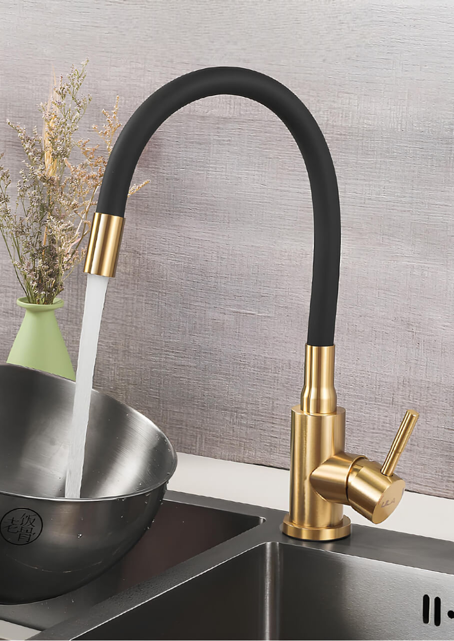 Robinet évier flexible coloré orientable 360° L'art du robinet
