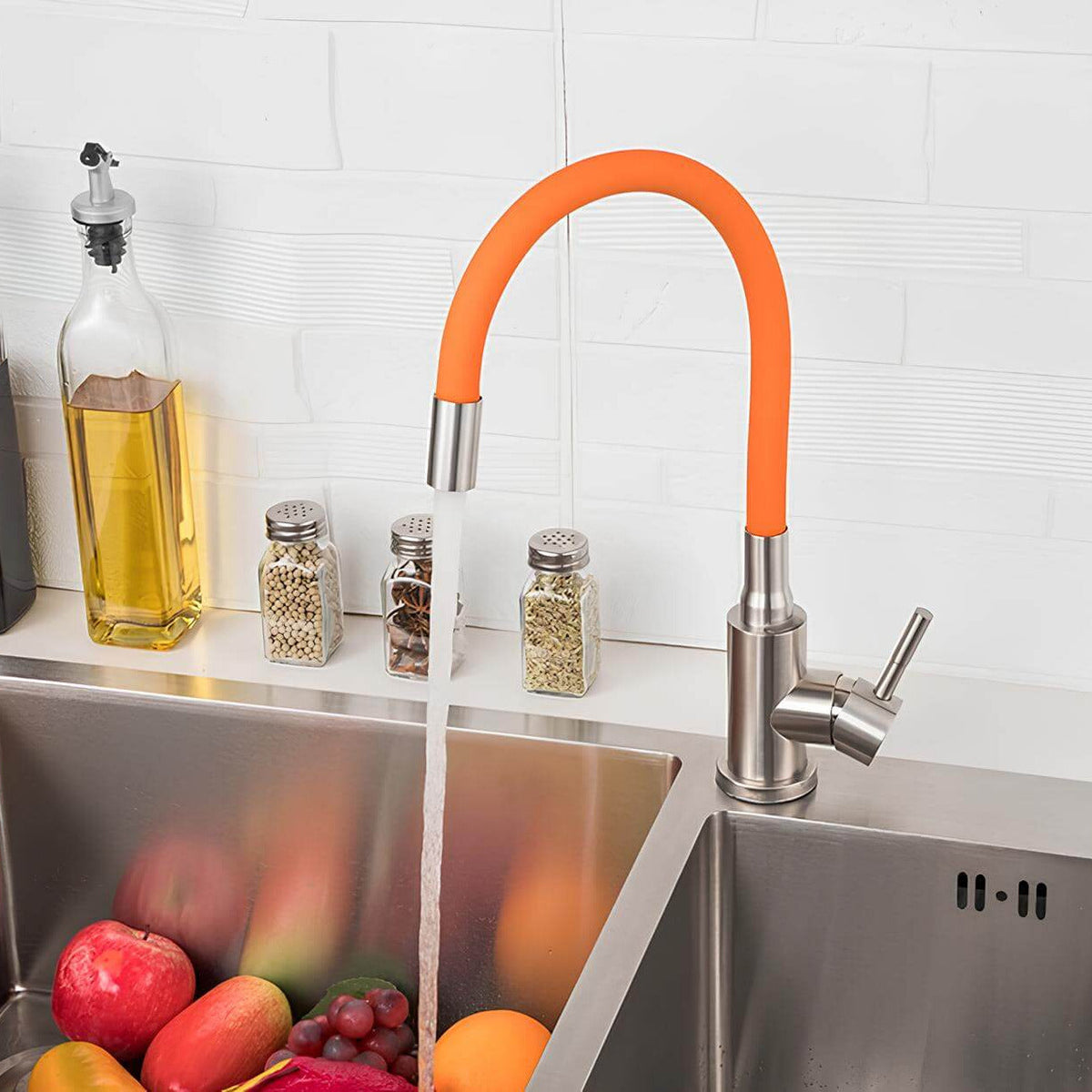 Robinet évier flexible coloré orientable 360° L'art du robinet