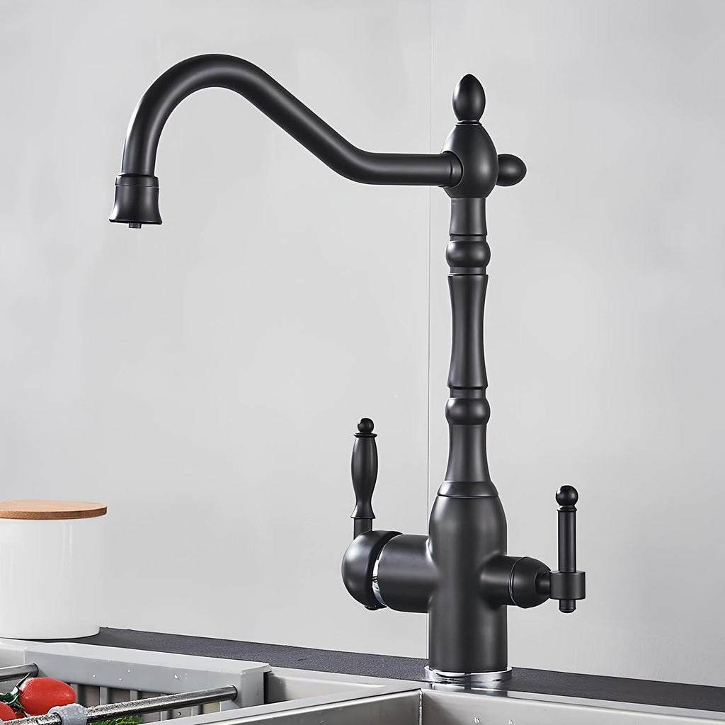 Robinet évier laiton 3-en-1 avec filtre - Style vintage L'art du robinet