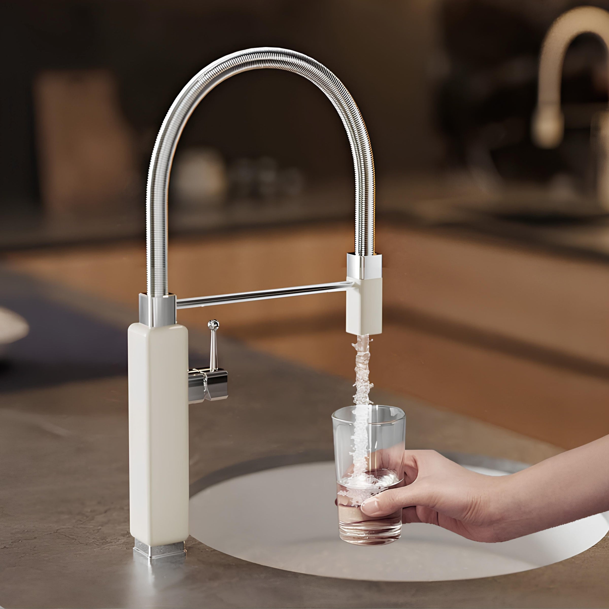 Robinet évier mitigeur douchette extractible laiton L'art du robinet