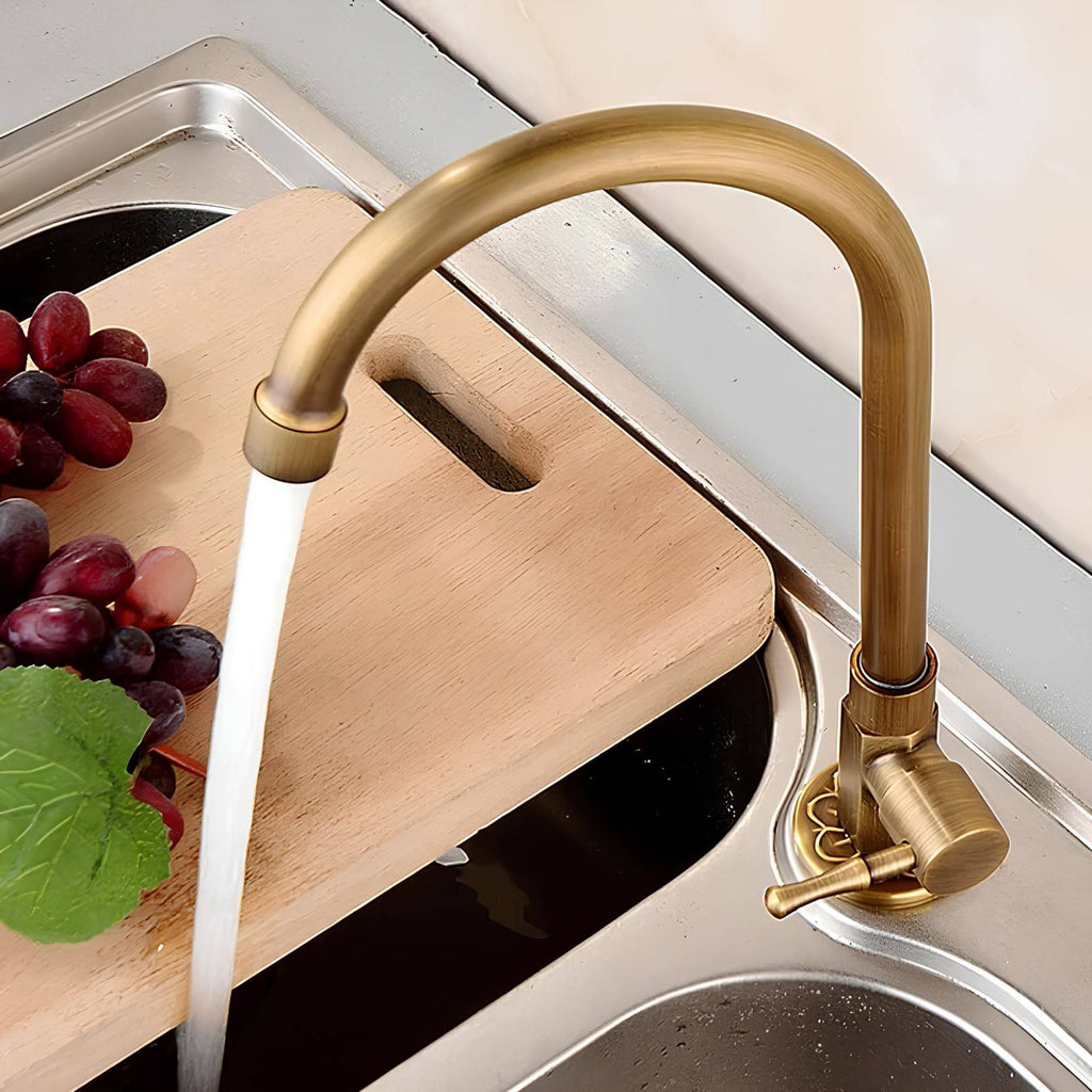Robinet évier monotrou eau froide bronze brossé L'art du robinet
