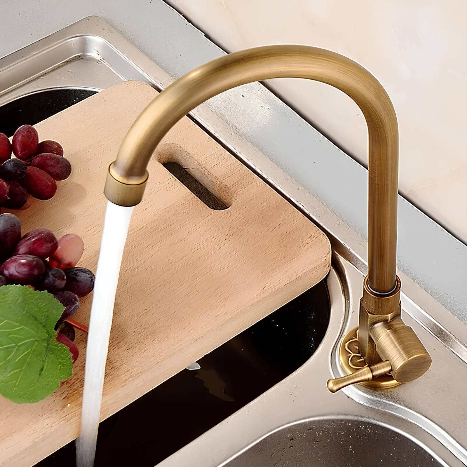 Robinet évier monotrou eau froide bronze brossé L'art du robinet