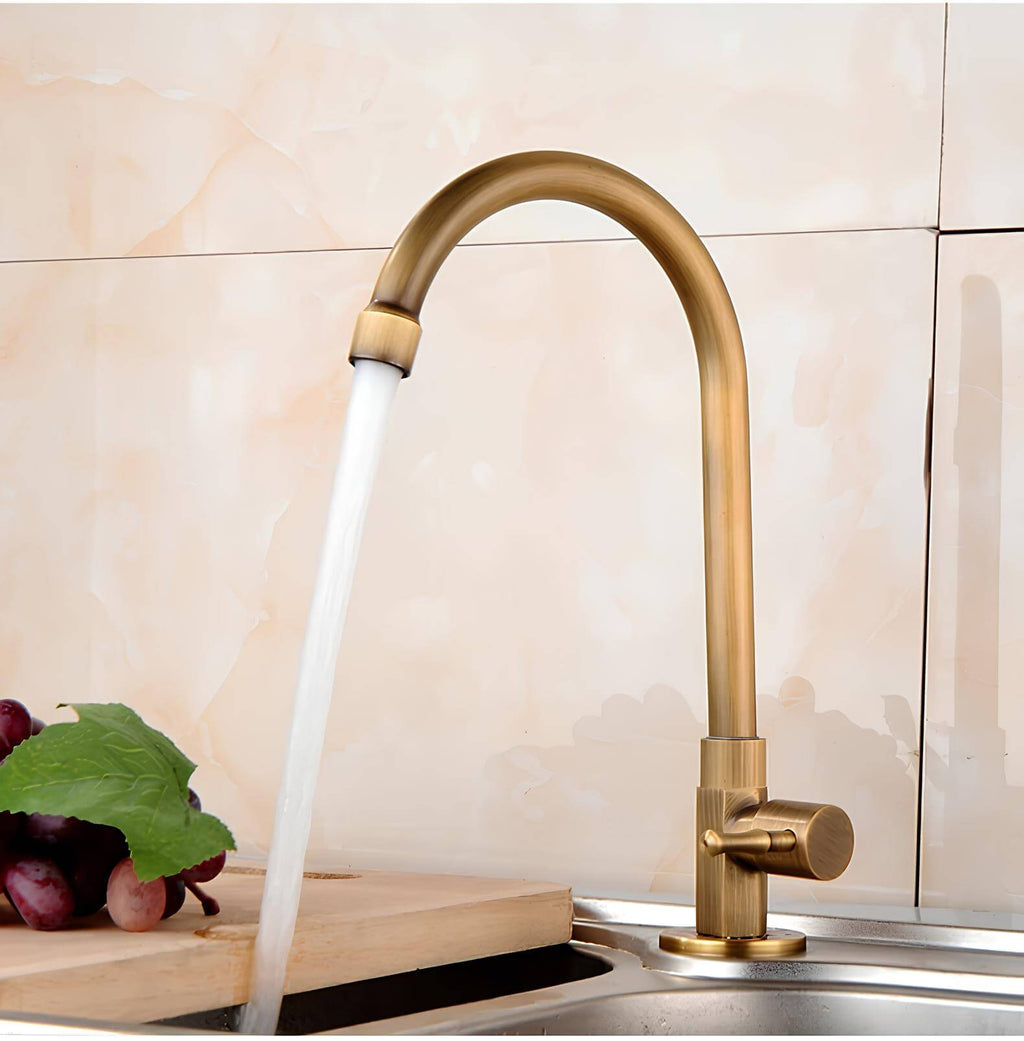 Robinet évier monotrou eau froide bronze brossé L'art du robinet