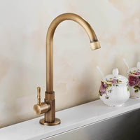 Robinet évier monotrou eau froide bronze brossé L'art du robinet