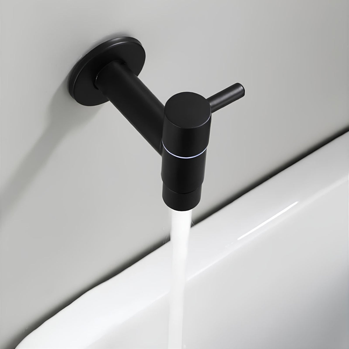 Robinet extérieur mural noir mat acier inoxydable L'art du robinet