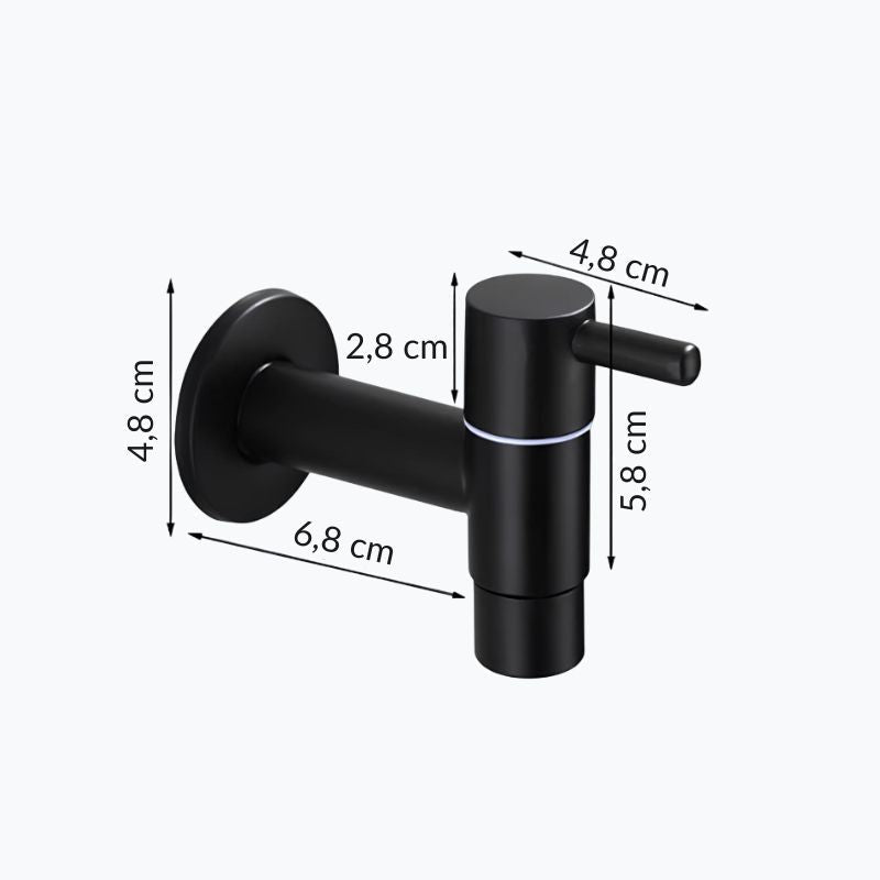 Robinet extérieur mural noir mat acier inoxydable L'art du robinet