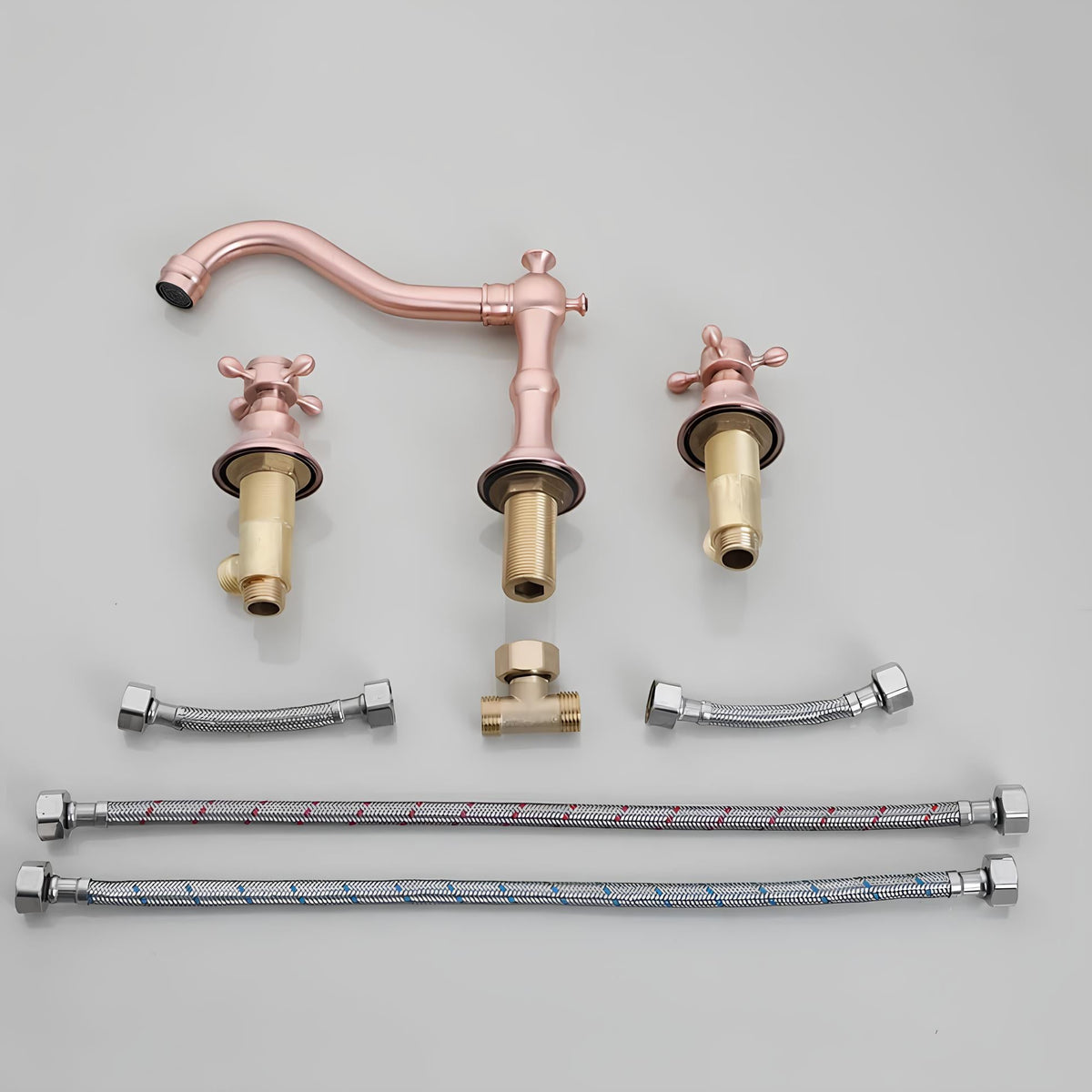 Robinet lavabo 3 trous cuivre antique style classique L'art du robinet