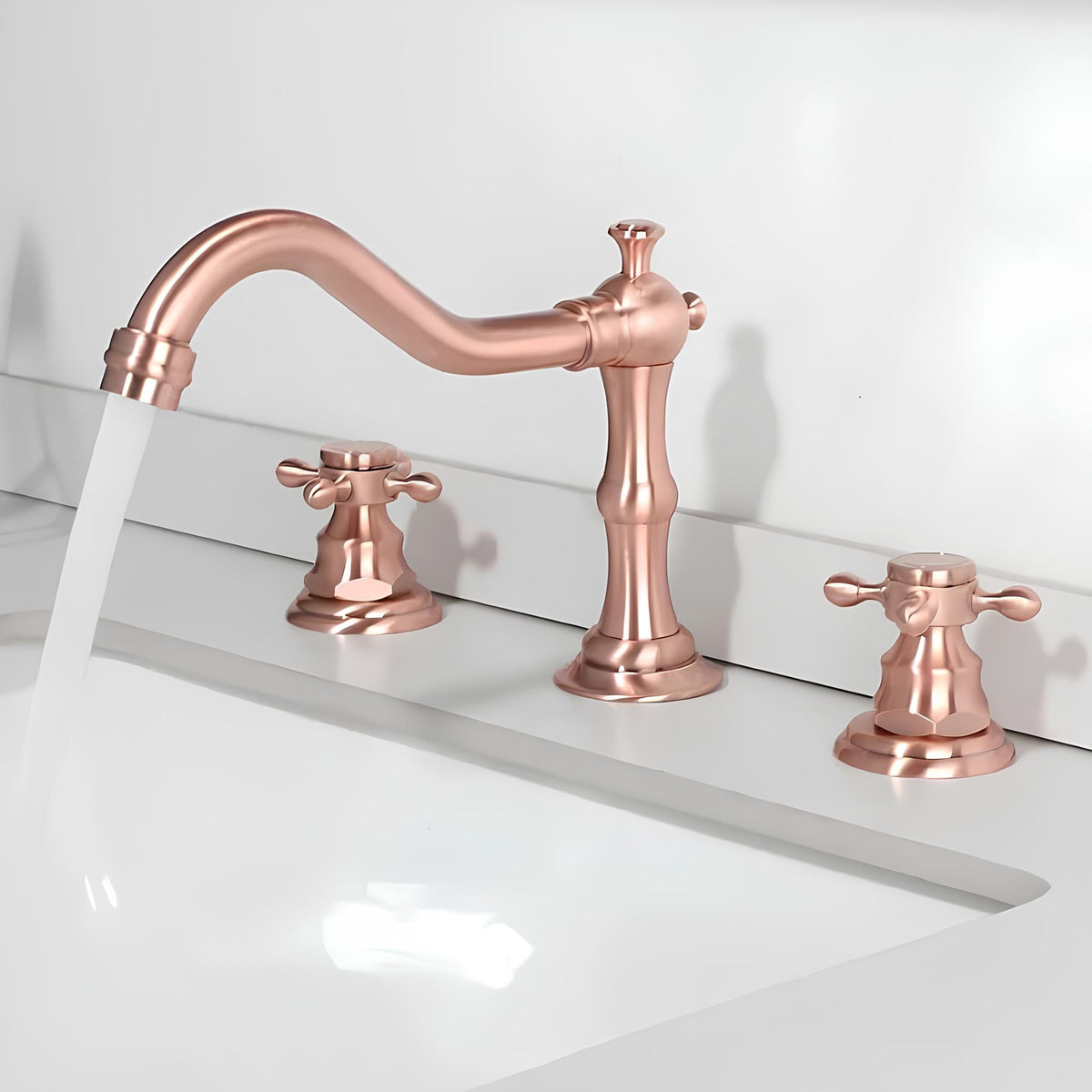 Robinet lavabo 3 trous cuivre antique style classique L'art du robinet