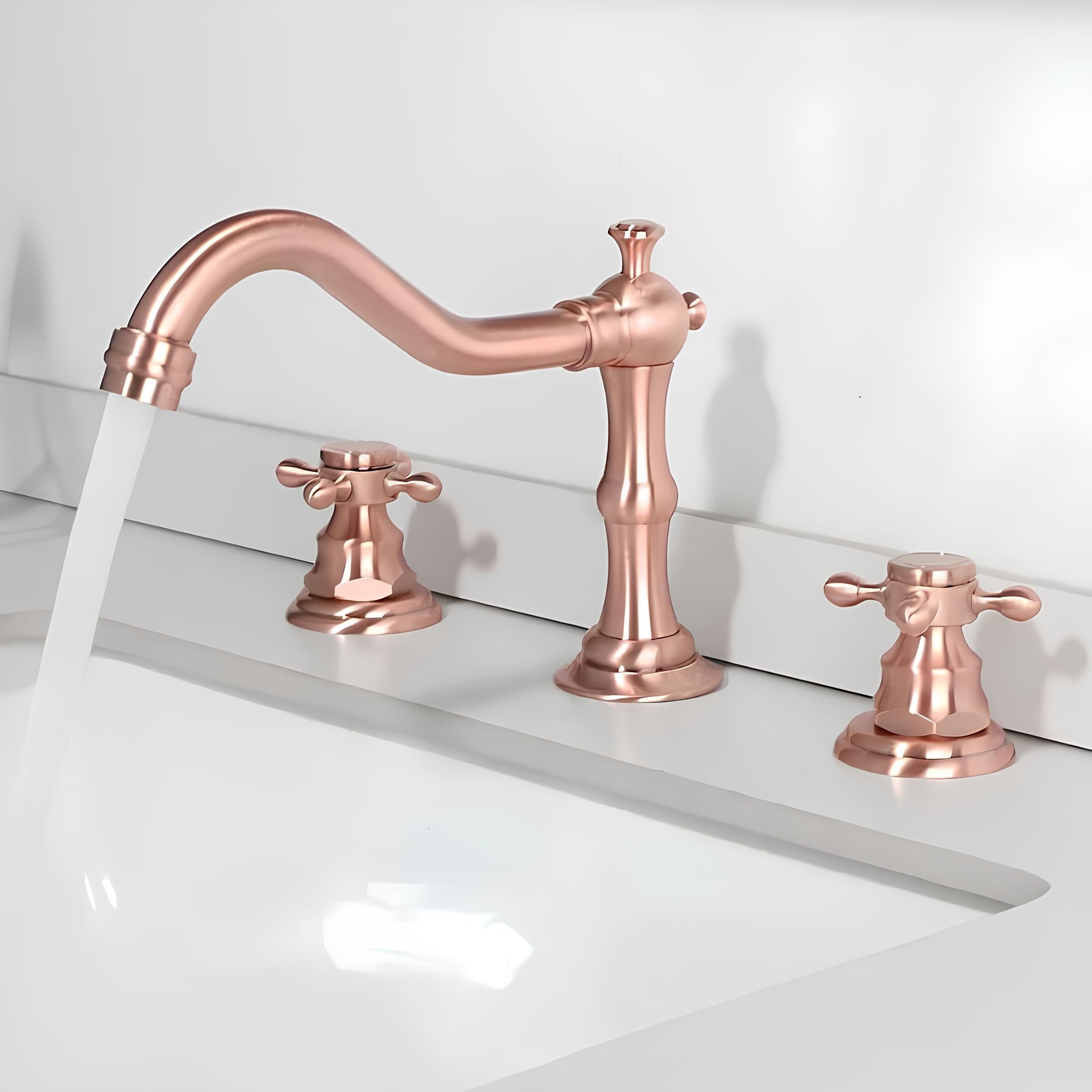 Robinet lavabo 3 trous cuivre antique style classique L'art du robinet