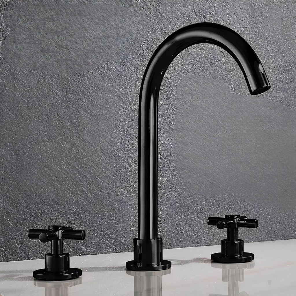 Robinet lavabo 3 trous doré design moderne L'art du robinet