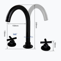 Robinet lavabo 3 trous doré design moderne L'art du robinet