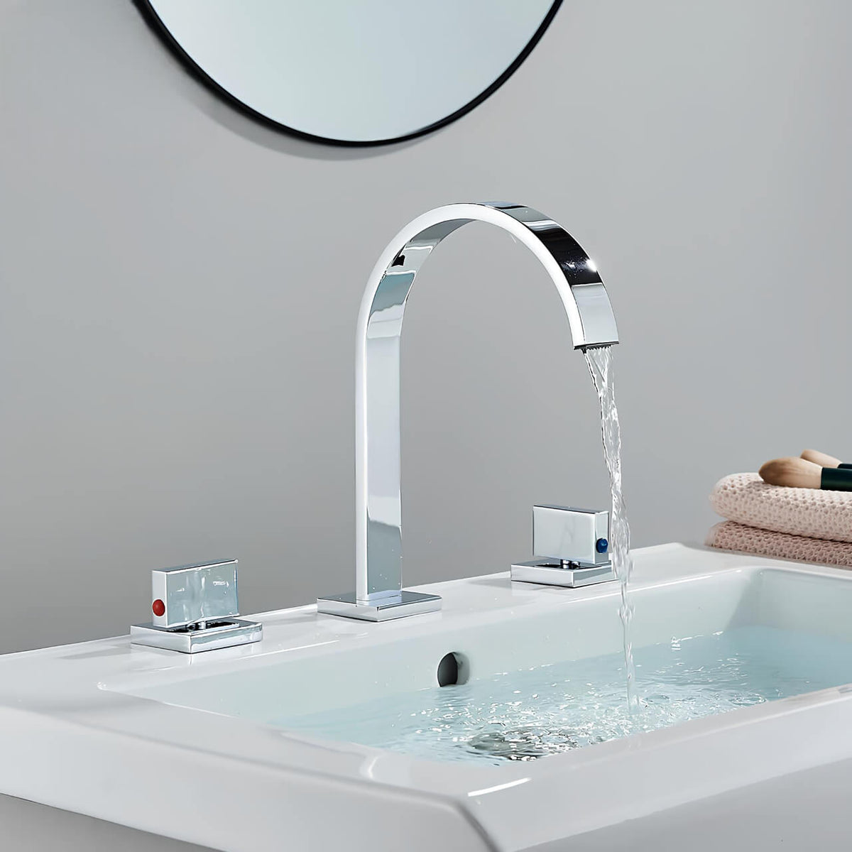 Robinet lavabo 3 trous en laiton doubles poignées L'art du robinet