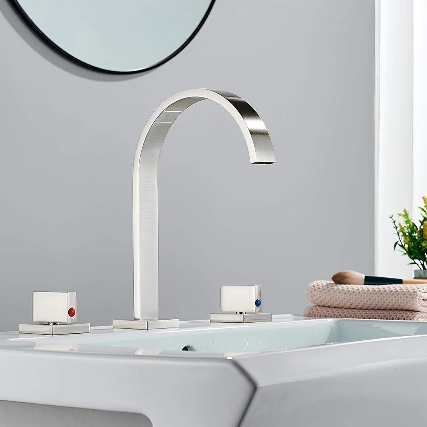 Robinet lavabo 3 trous en laiton doubles poignées L'art du robinet