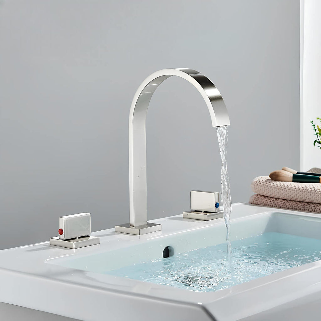 Robinet lavabo 3 trous en laiton doubles poignées L'art du robinet