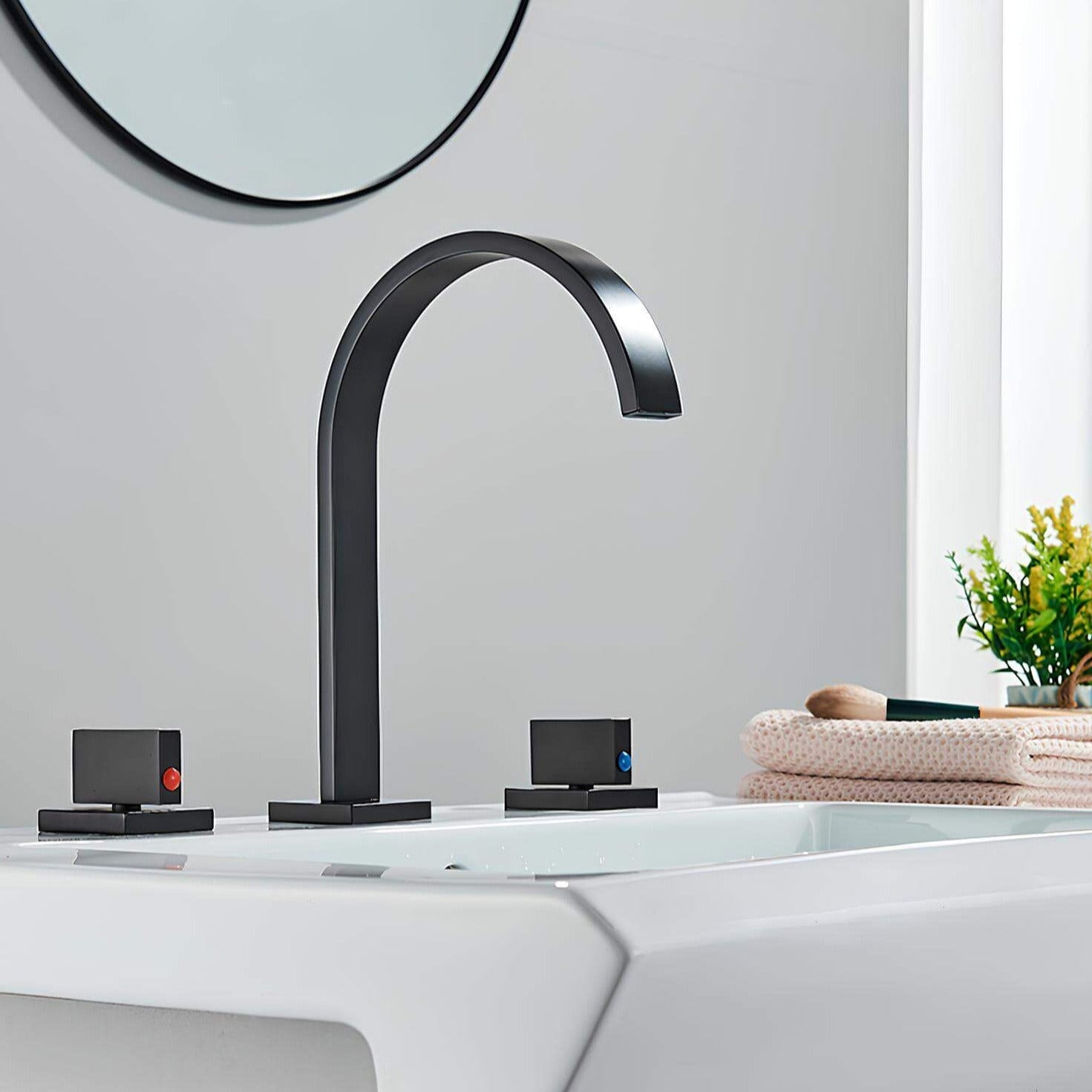 Robinet lavabo 3 trous en laiton doubles poignées L'art du robinet