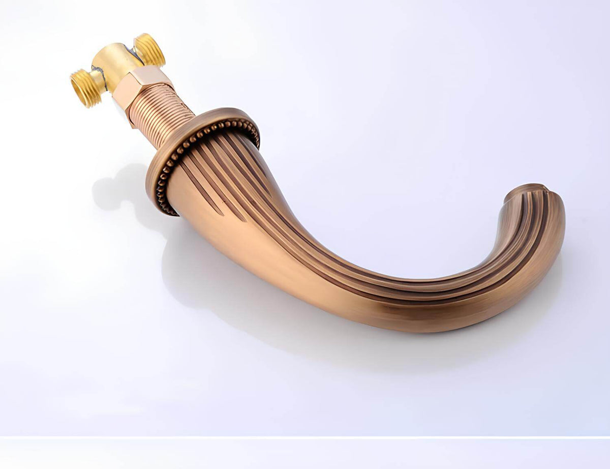 Robinet lavabo 3 trous poignées croisées laiton L'art du robinet