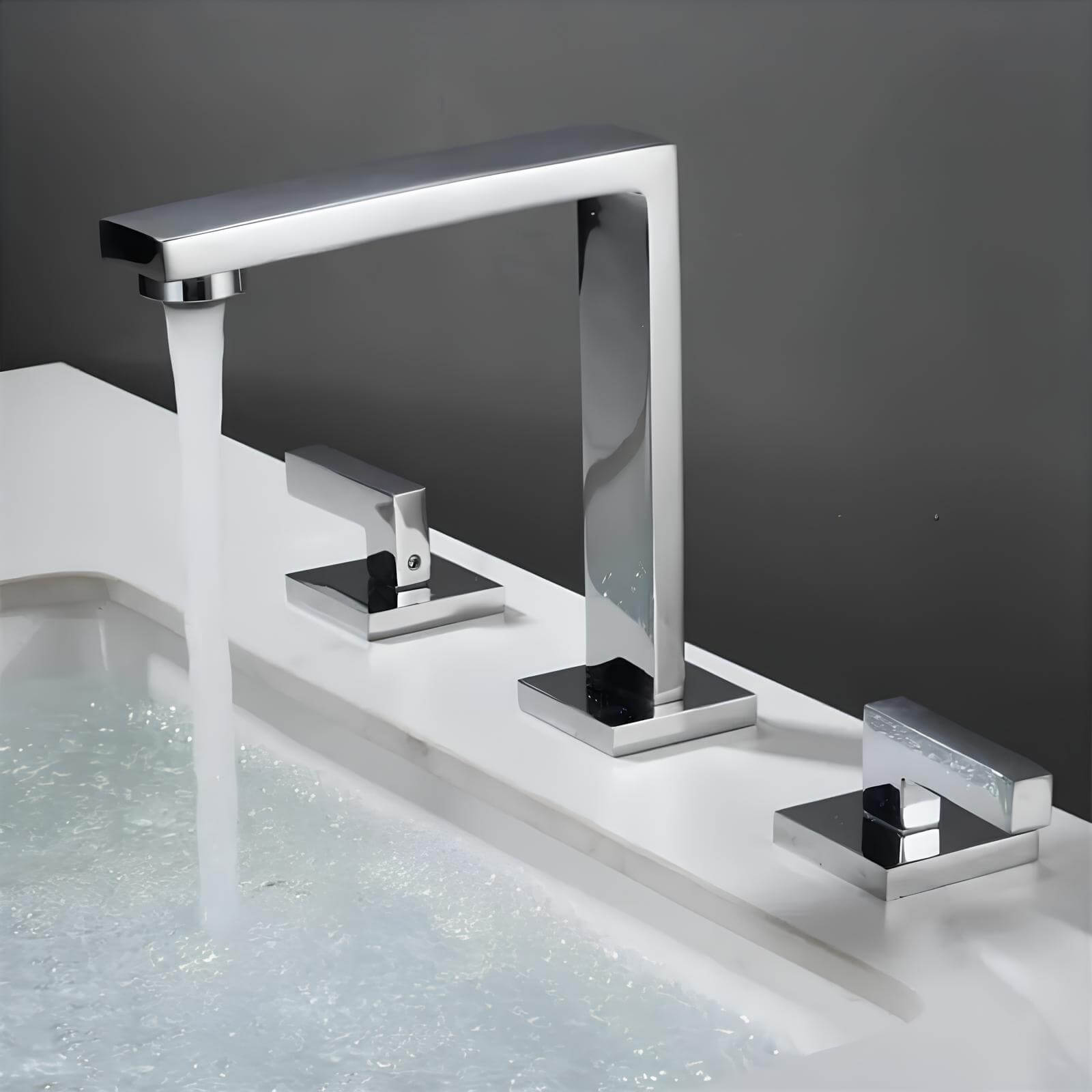 Robinet lavabo 3 trous style antique cascade L'art du robinet