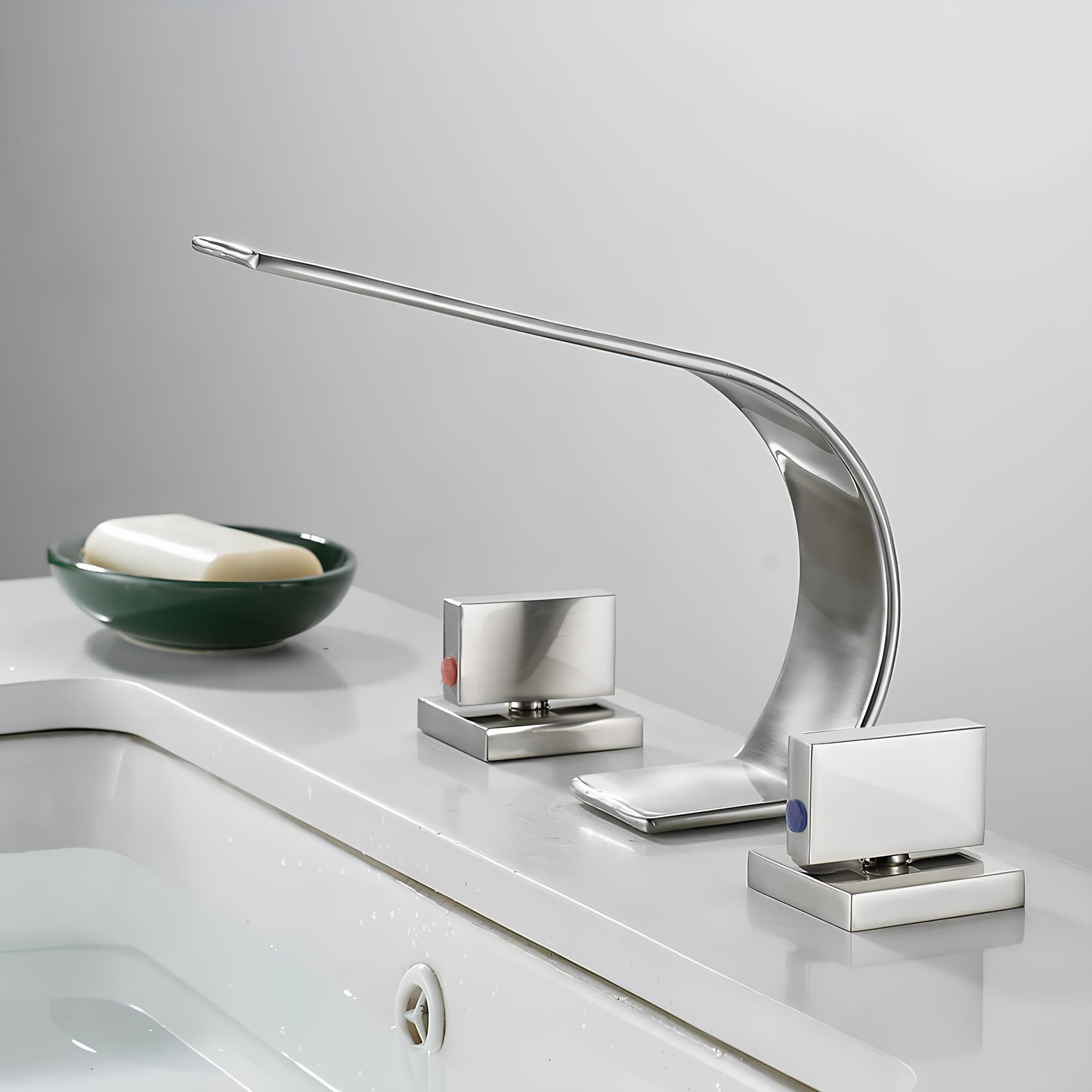 Robinet lavabo cascade - design minimaliste L'art du robinet