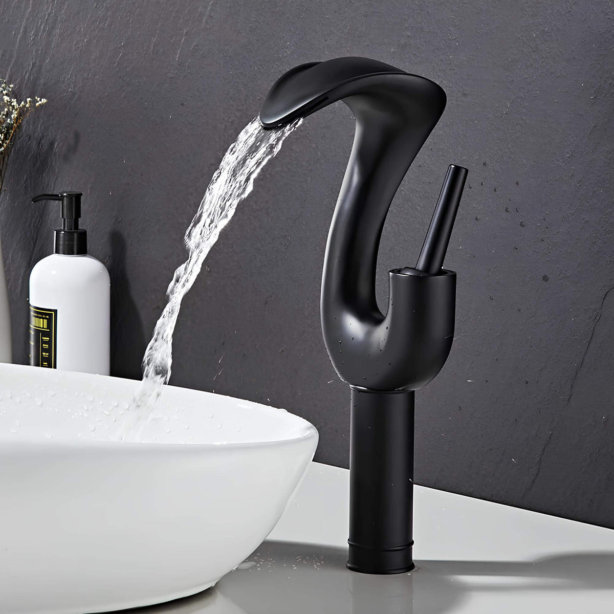 Robinet lavabo cascade haut mitigeur laiton design L'art du robinet