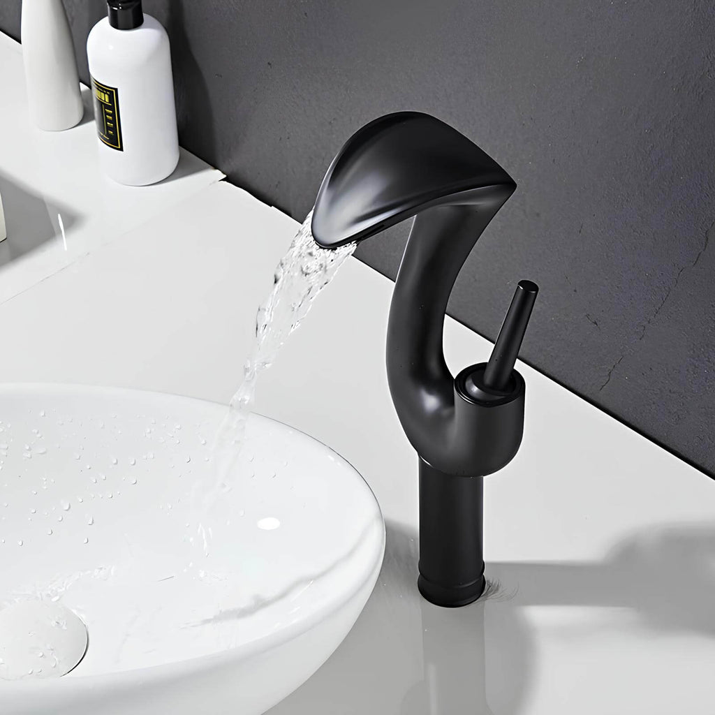 Robinet lavabo cascade haut mitigeur laiton design L'art du robinet