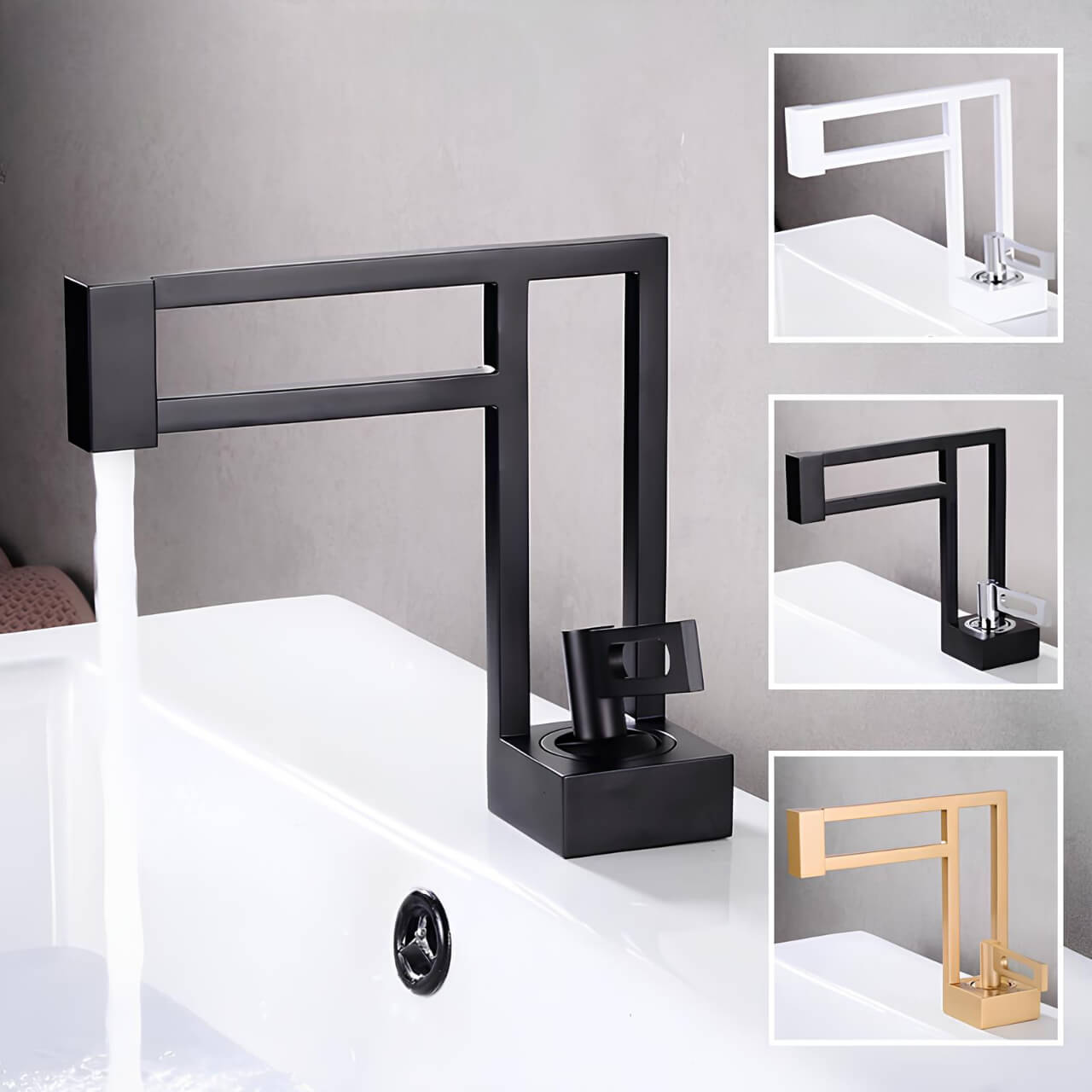 Robinet lavabo cascade laiton massif design L'art du robinet