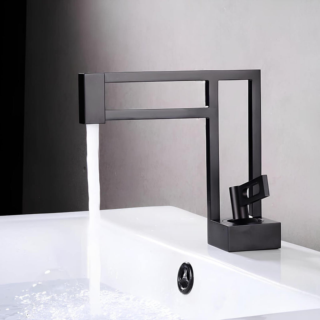 Robinet lavabo cascade laiton massif design L'art du robinet