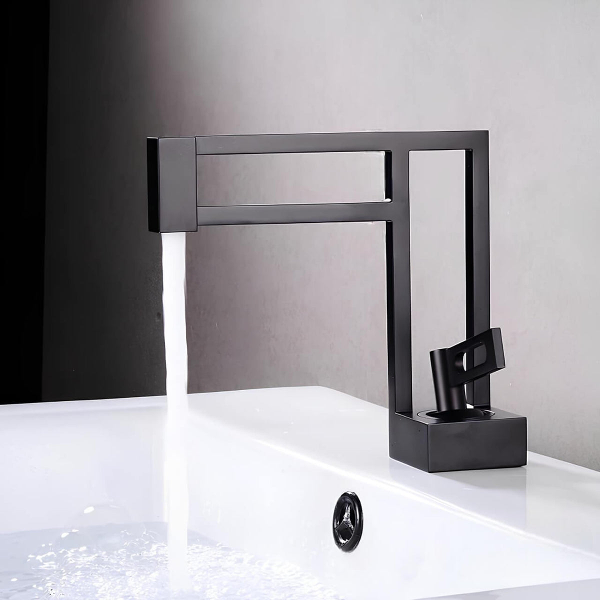Robinet lavabo cascade laiton massif design L'art du robinet