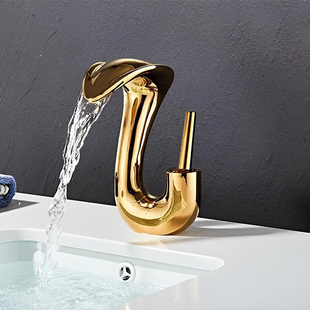 Robinet lavabo cascade laiton - mitigeur compact design L'art du robinet