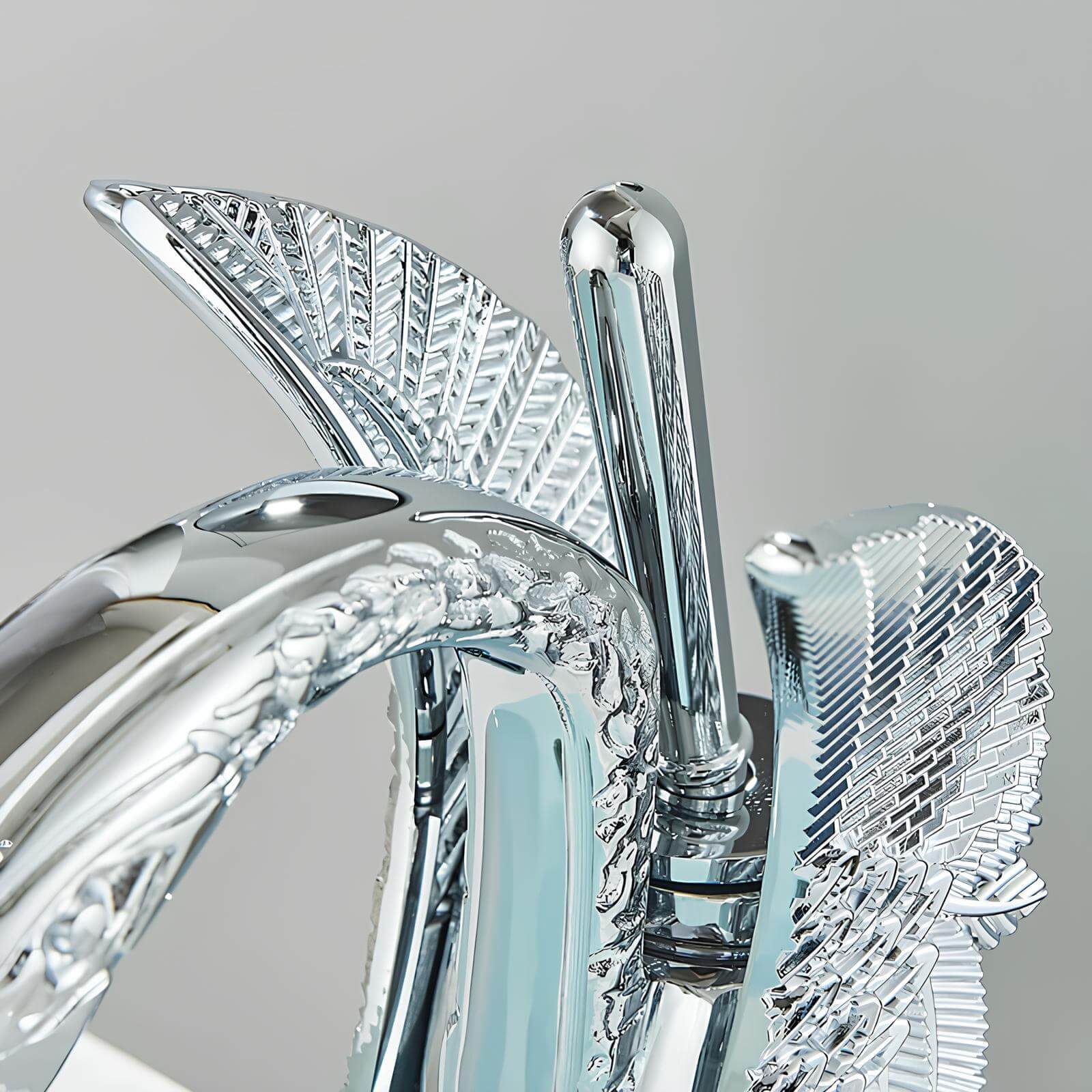 Robinet lavabo doré en forme de cygne L'art du robinet
