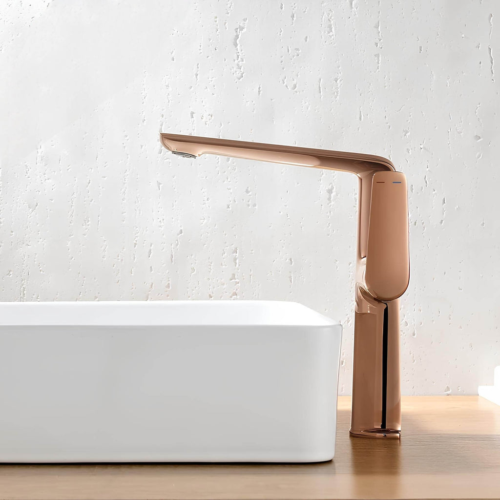 Robinet lavabo haut design - mitigeur bec allongé chrome L'art du robinet