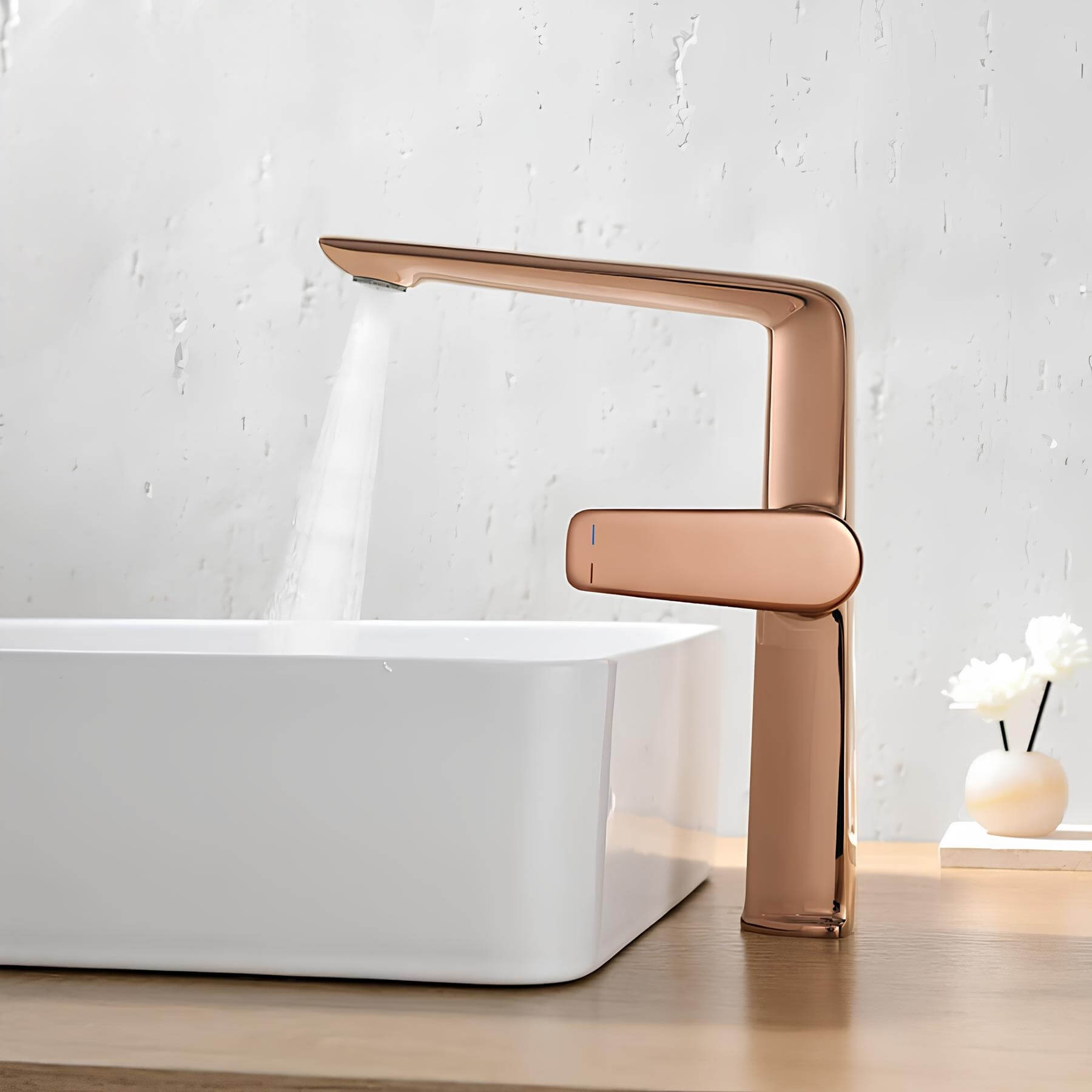 Robinet lavabo haut design - mitigeur bec allongé chrome L'art du robinet