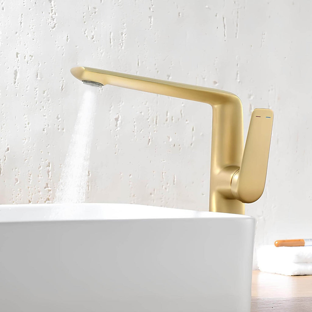 Robinet lavabo haut design - mitigeur bec allongé chrome L'art du robinet