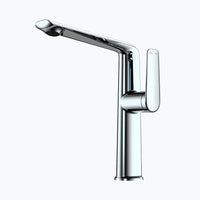 Robinet lavabo haut design - mitigeur bec allongé chrome L'art du robinet