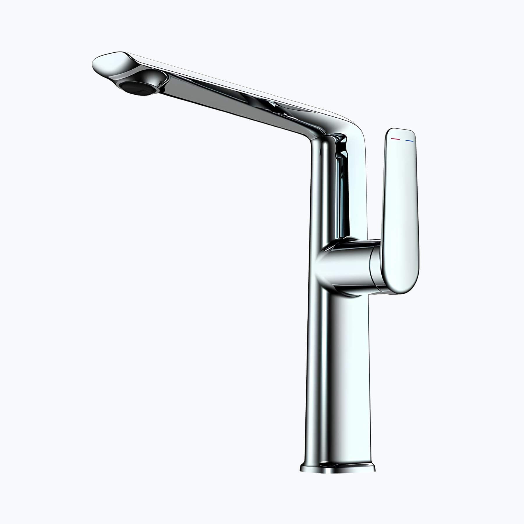Robinet lavabo haut design - mitigeur bec allongé chrome L'art du robinet