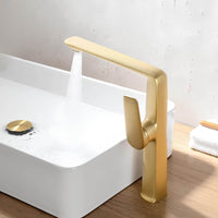Robinet lavabo haut design - mitigeur bec allongé chrome L'art du robinet