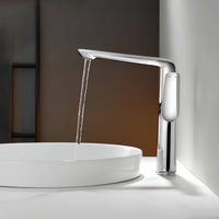 Robinet lavabo haut design - mitigeur bec allongé chrome L'art du robinet