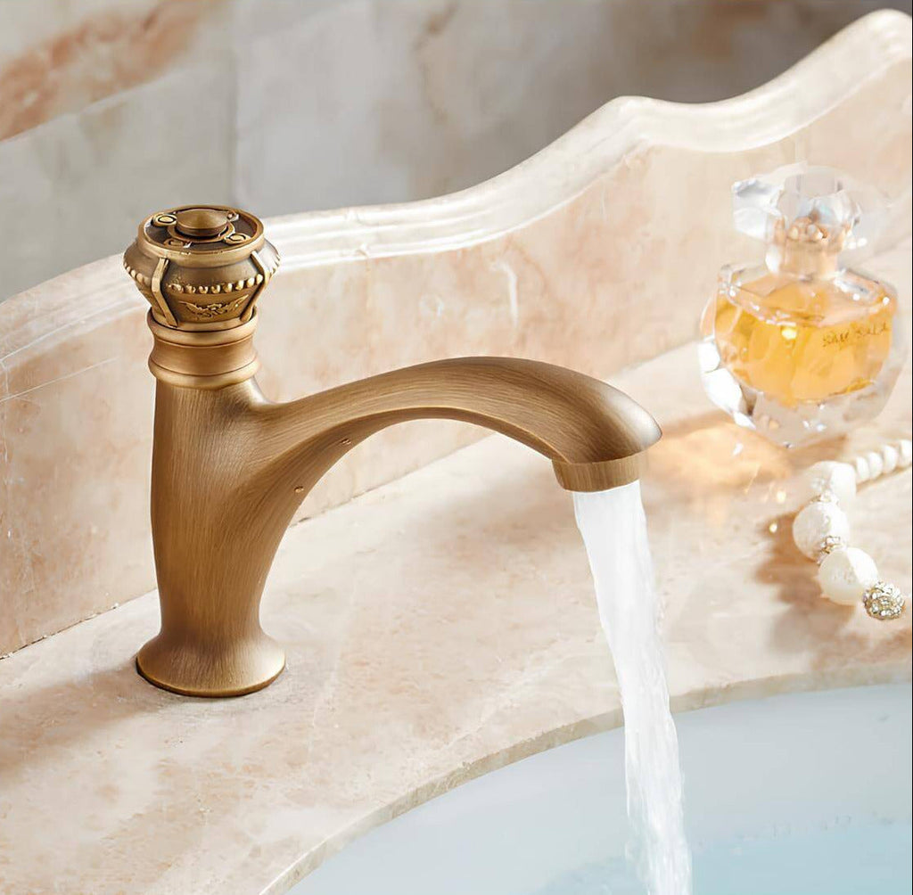 Robinet lavabo laiton antique eau froide L'art du robinet