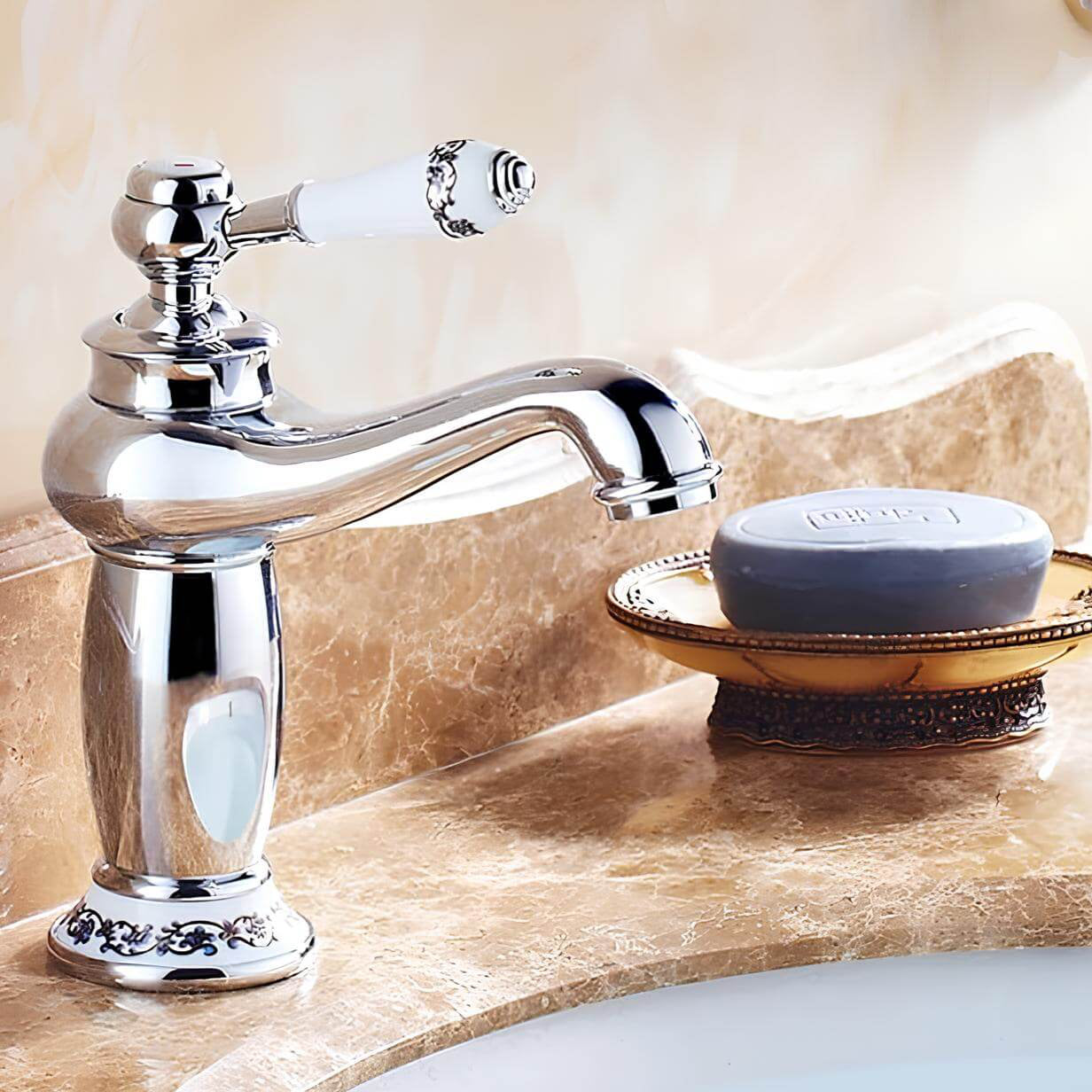 Robinet lavabo laiton finition antique monocommande L'art du robinet
