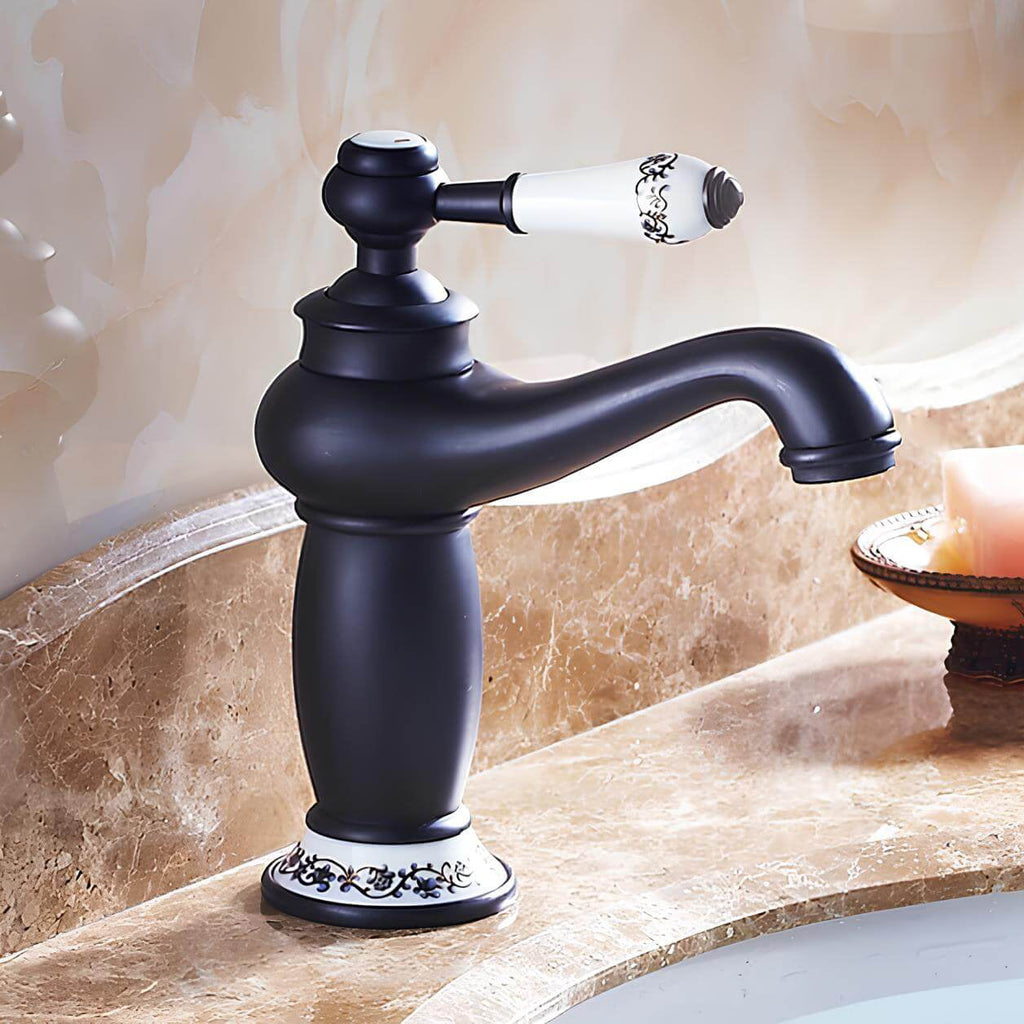 Robinet lavabo laiton finition antique monocommande L'art du robinet